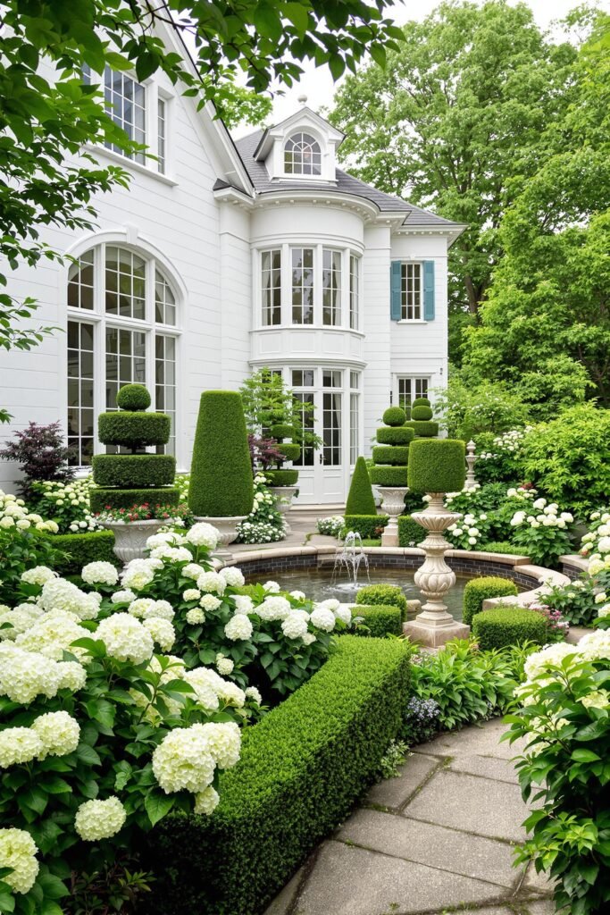 Dreamy Dance of Hedges and Hydrangeas