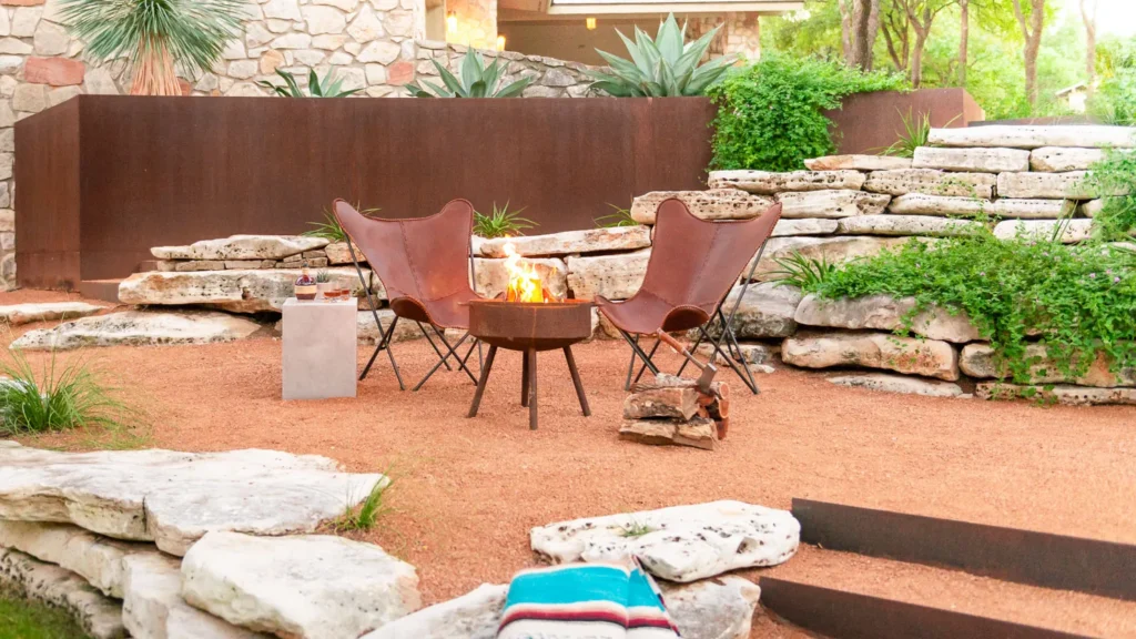 elevated Fire Pit with Storage
