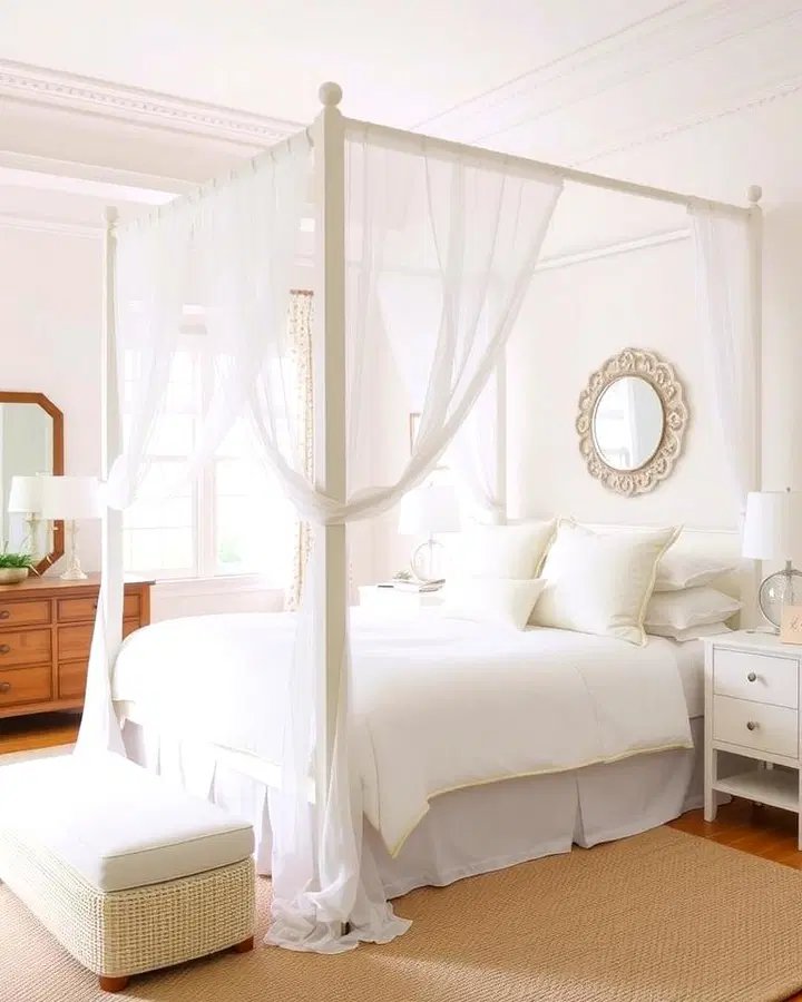 White Canopy Bed for Elegance