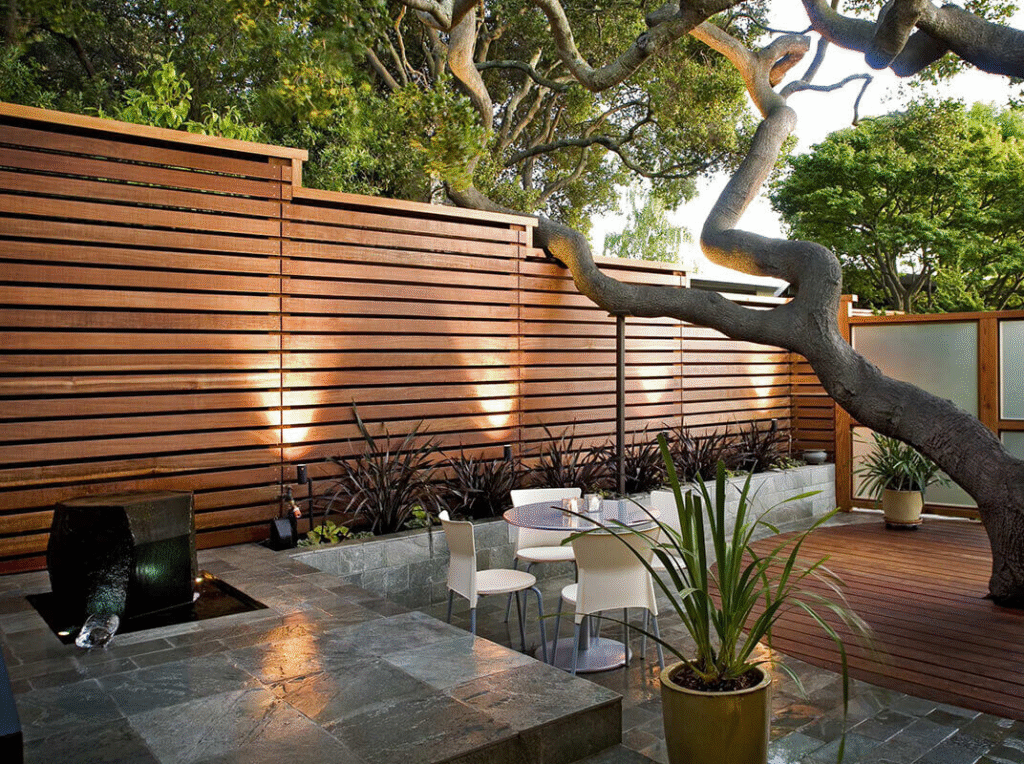 Modern Horizontal Wood Fence