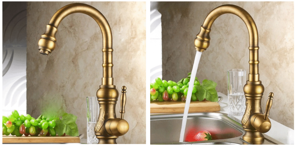 Antique Brass Kitchen Faucet