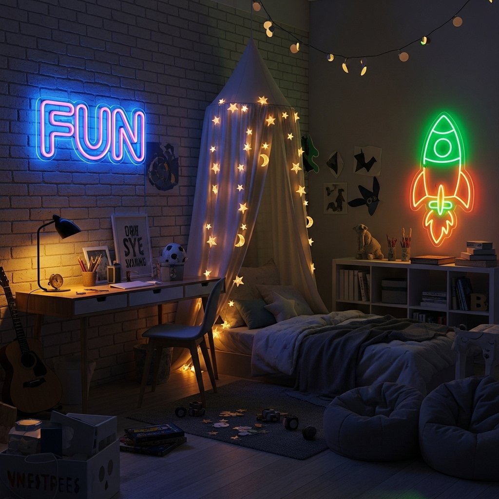 Vibrant neon fun lights for decor