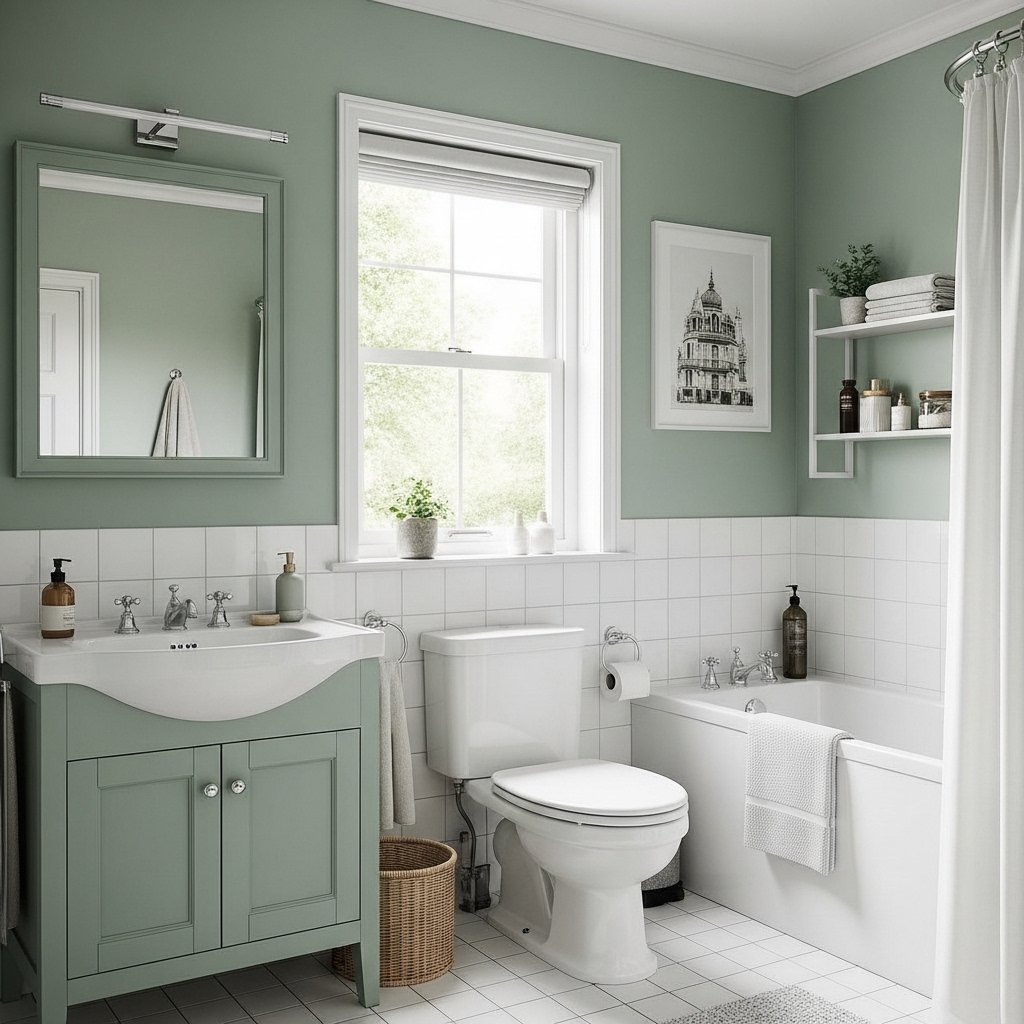 Calming sage green serenity in interiors