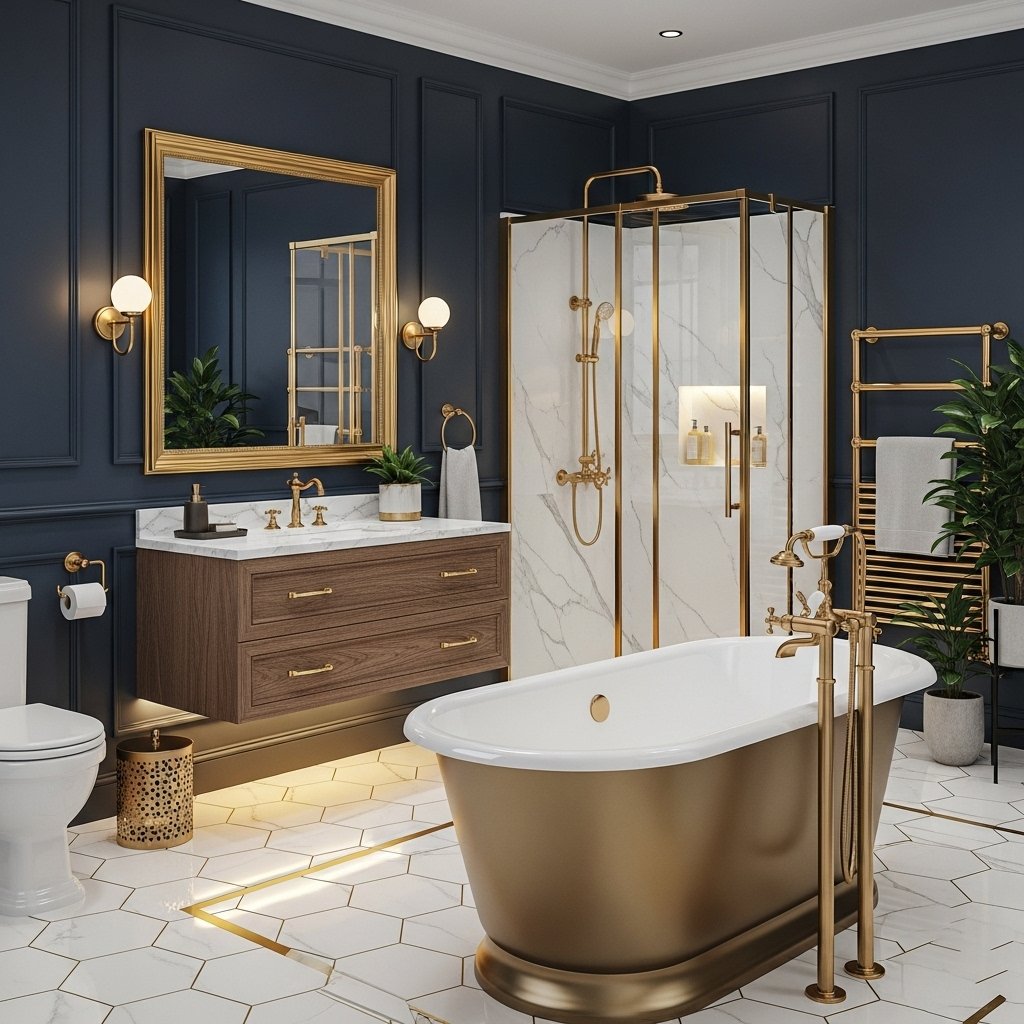 Shiny metallic glamour in modern decor