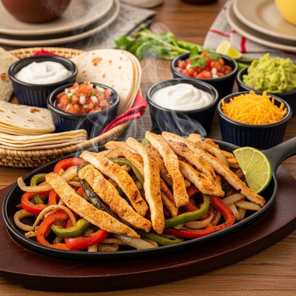 Flavorful chicken fajitas with peppers