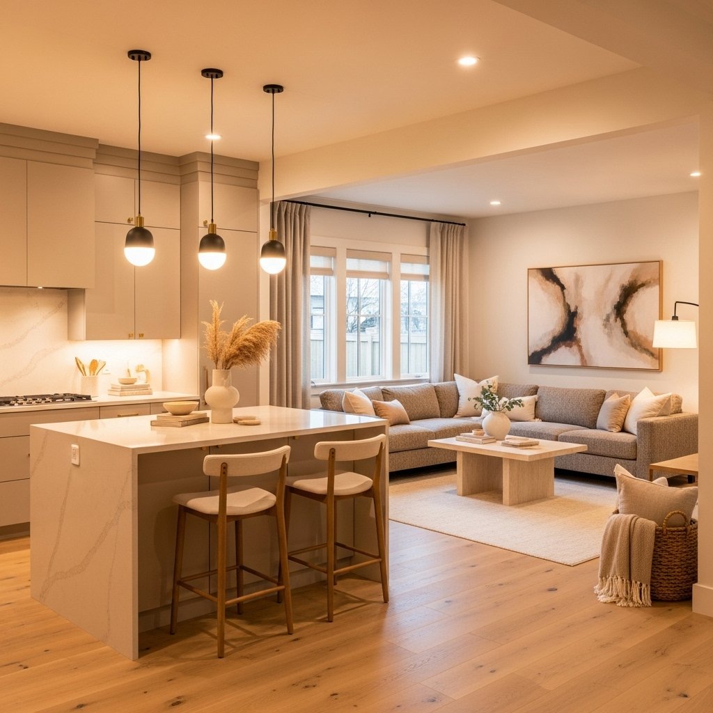Cosy warm neutral tones in decor