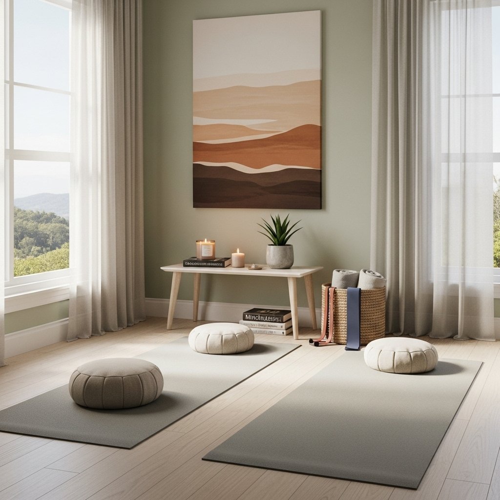 "Cozy wellness corner with calming decor"