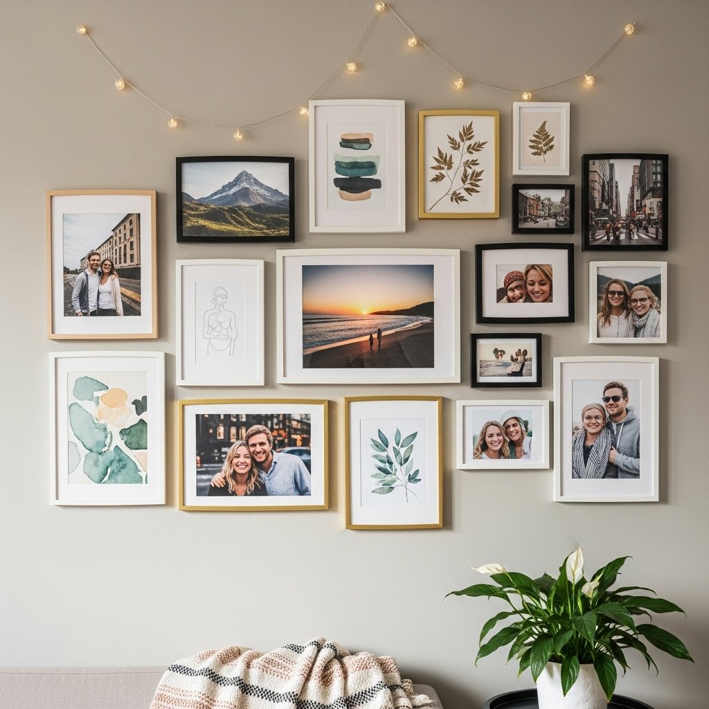 Creative shared gallery wall with photos