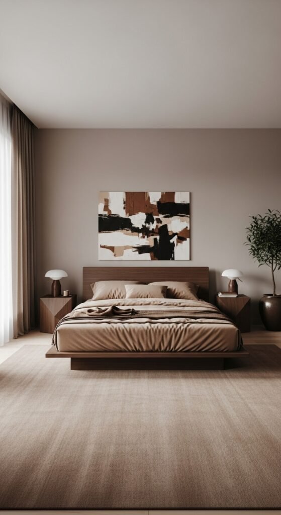 Sleek modern minimalist browns decor