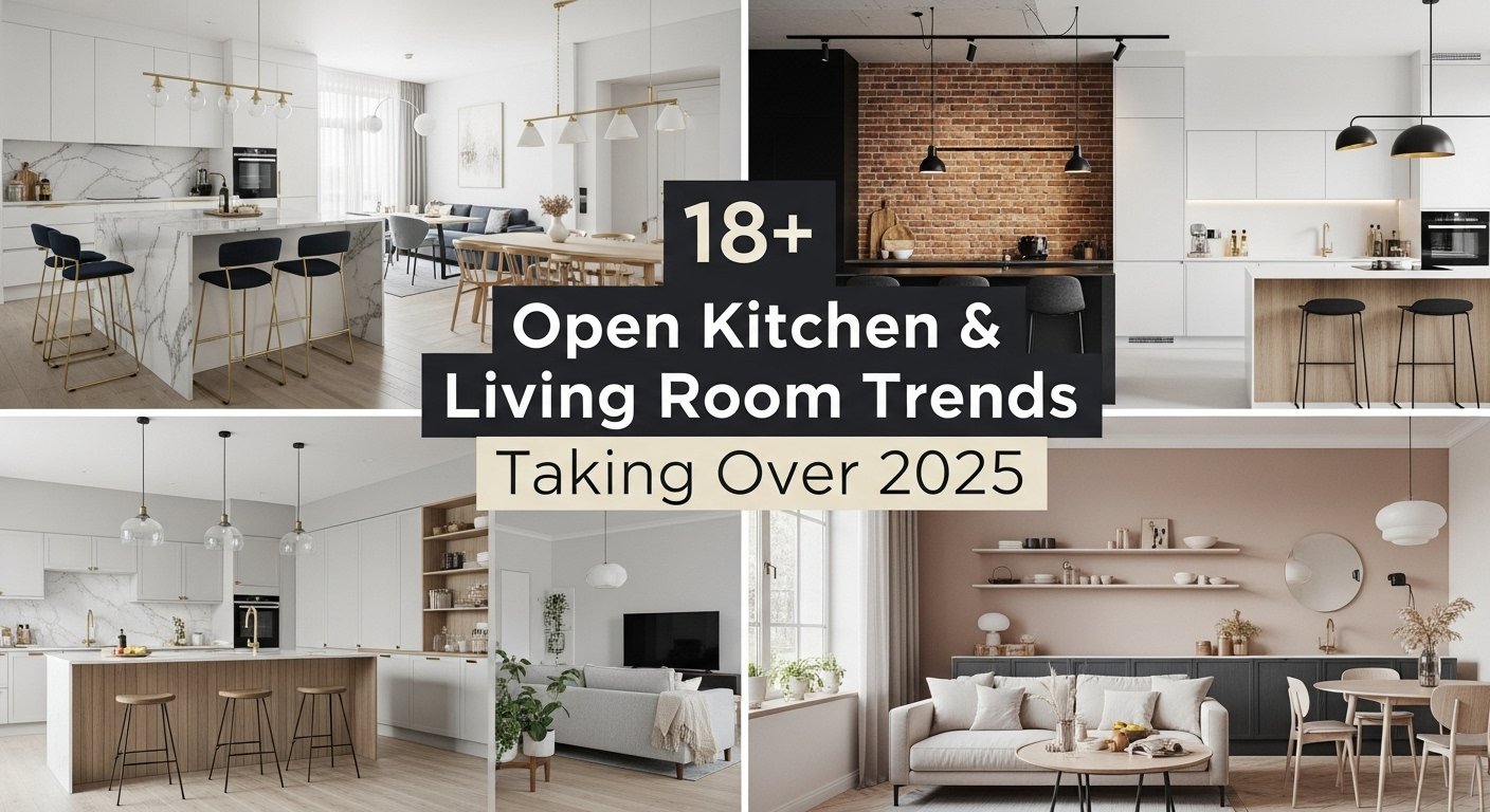 18+ Modern Open Kitchen & Living Room Inspirations for 2025
