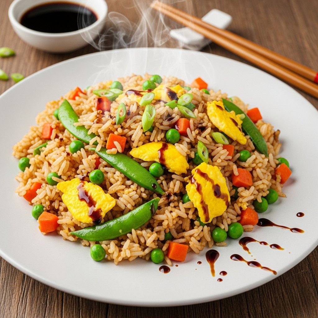 Savory easy fried rice with vegetables
