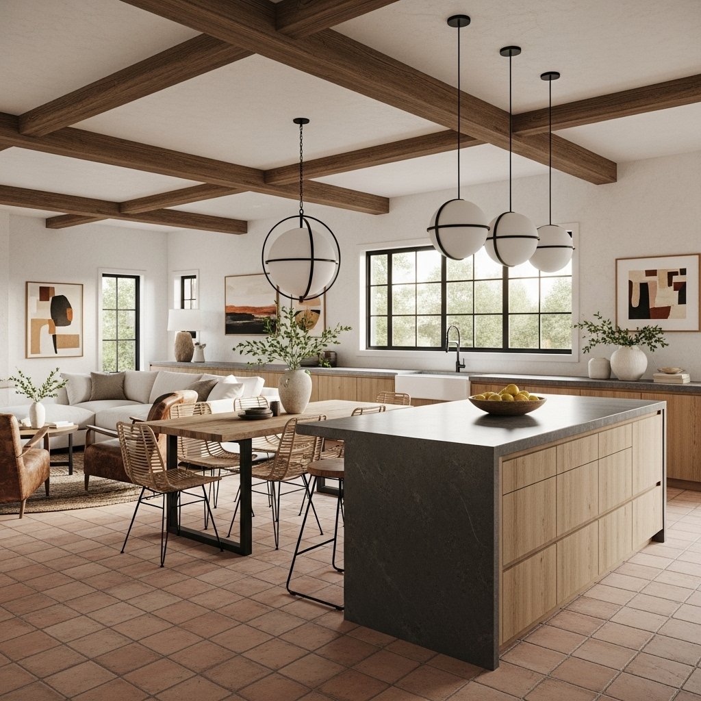 Charming rustic modern blend in decor