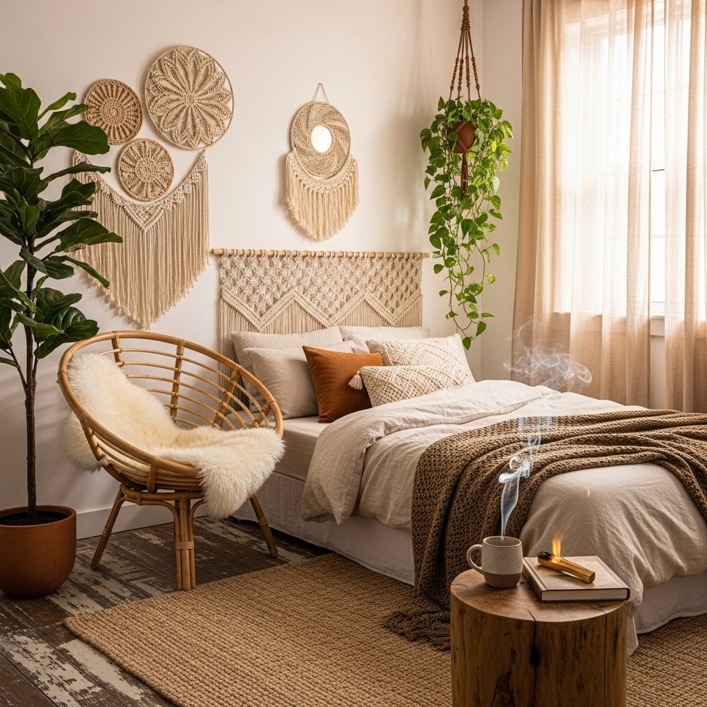 Natural earthy bohemian touch in decor