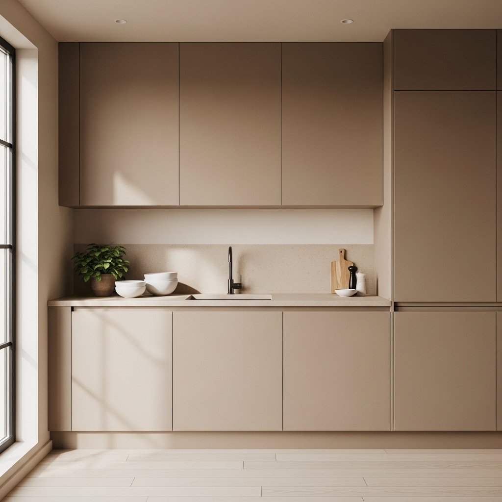 Minimalist Warm Neutral Kitchen Design