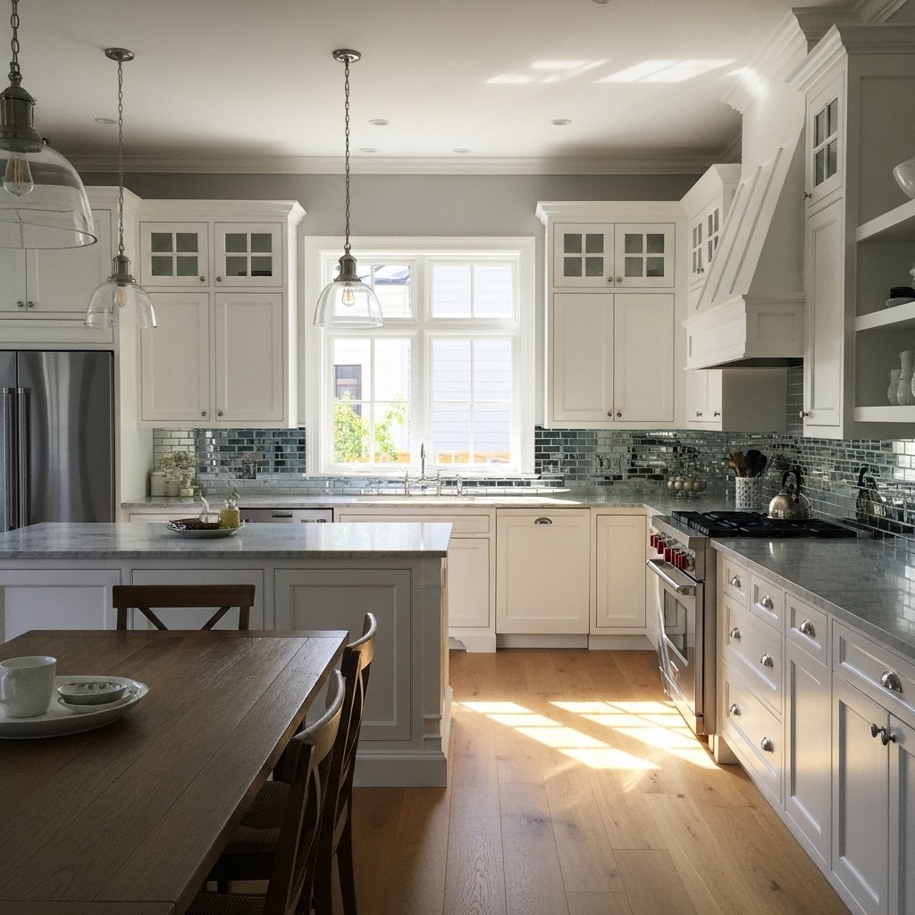 Classic White and Soft Grey Kitchen Design