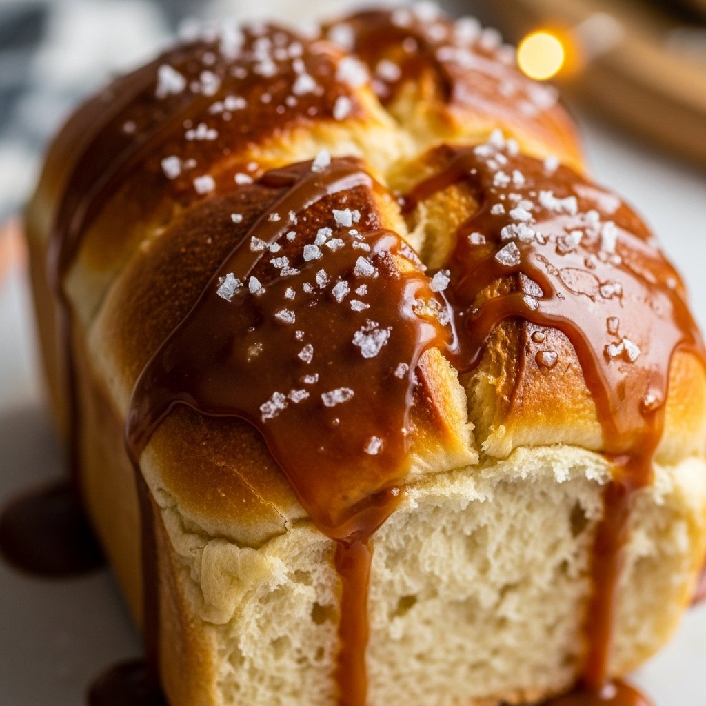 Rich caramel drizzle sweet bread recipe
