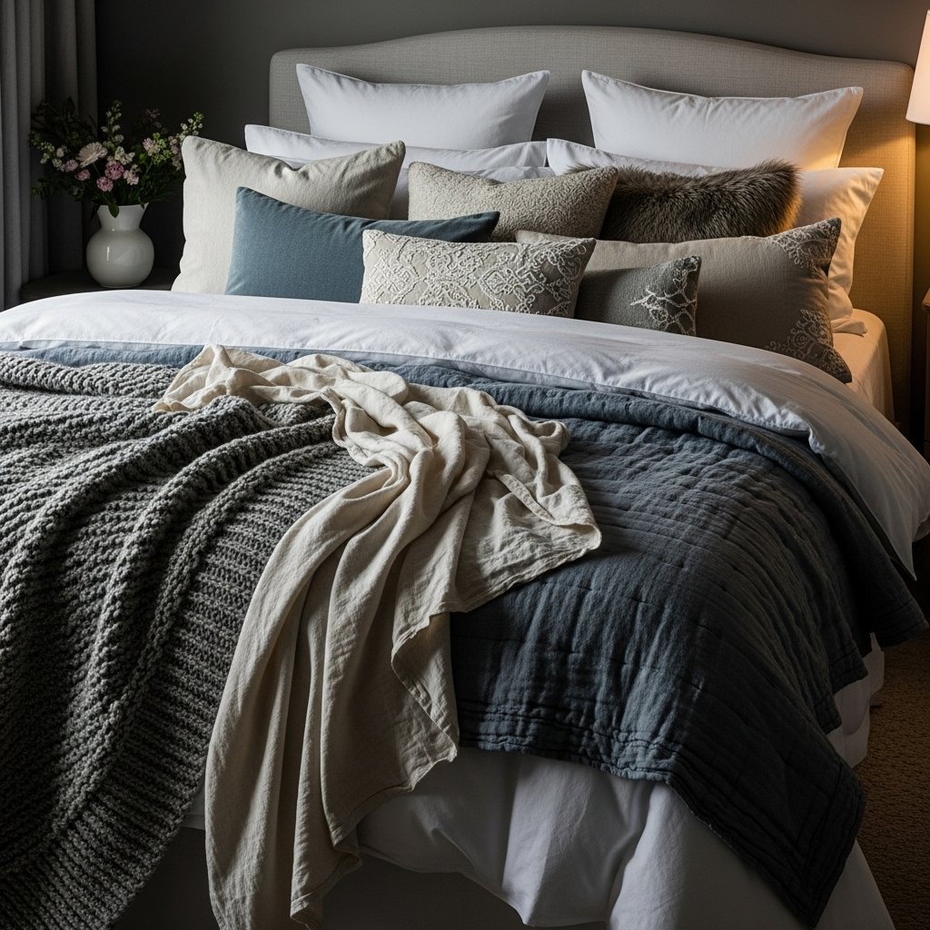 Cosy layered bedding for ultimate comfort