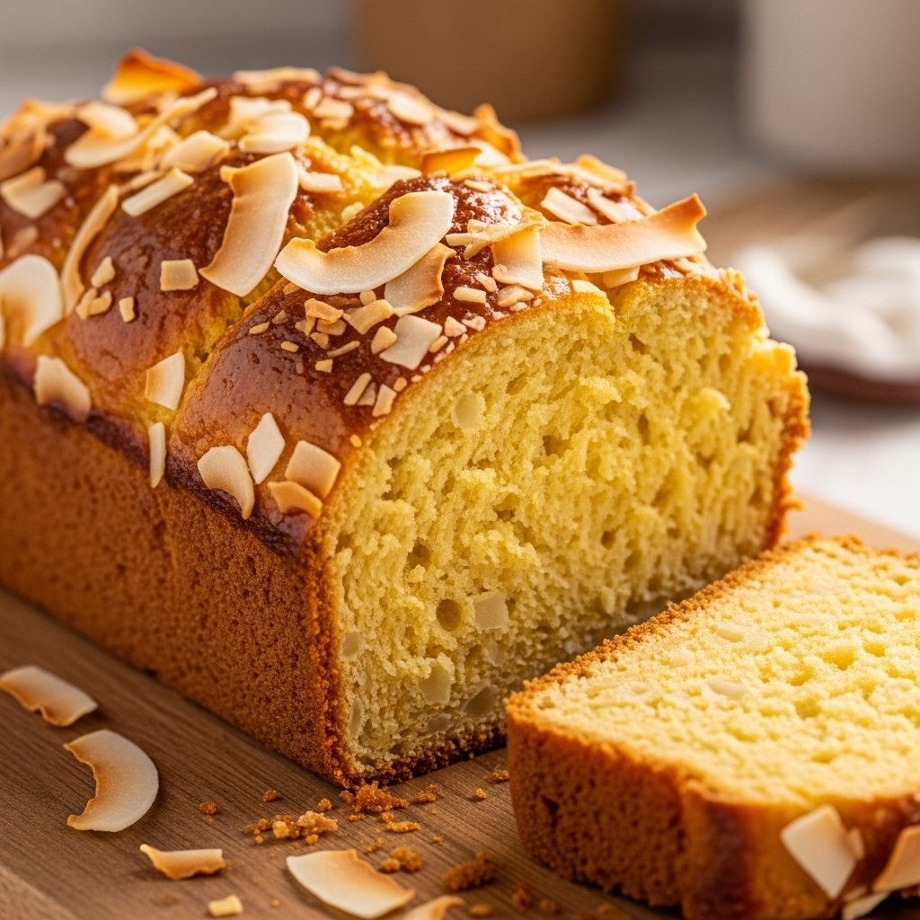 Tropical coconut sweet bread homemade recipe