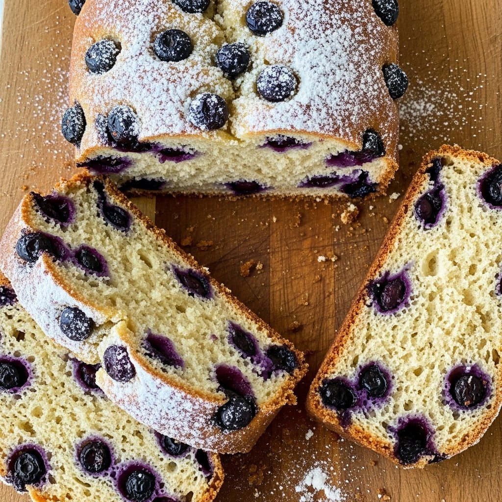 Fresh blueberry sweet bread homemade recipe