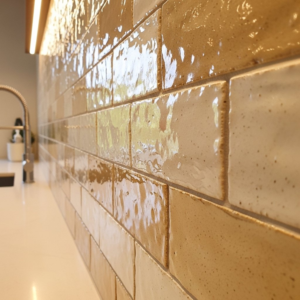 Textured Kitchen Backsplash Tile Design