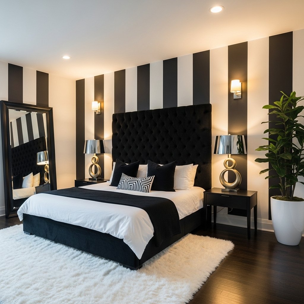 Striking bold black and white contrast