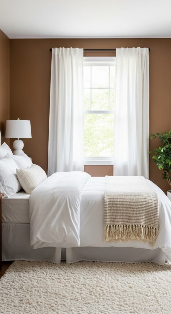 Striking brown and white contrast design