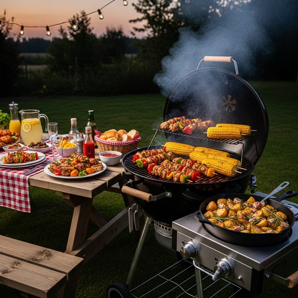 Fun Saturday dinner backyard BBQ night