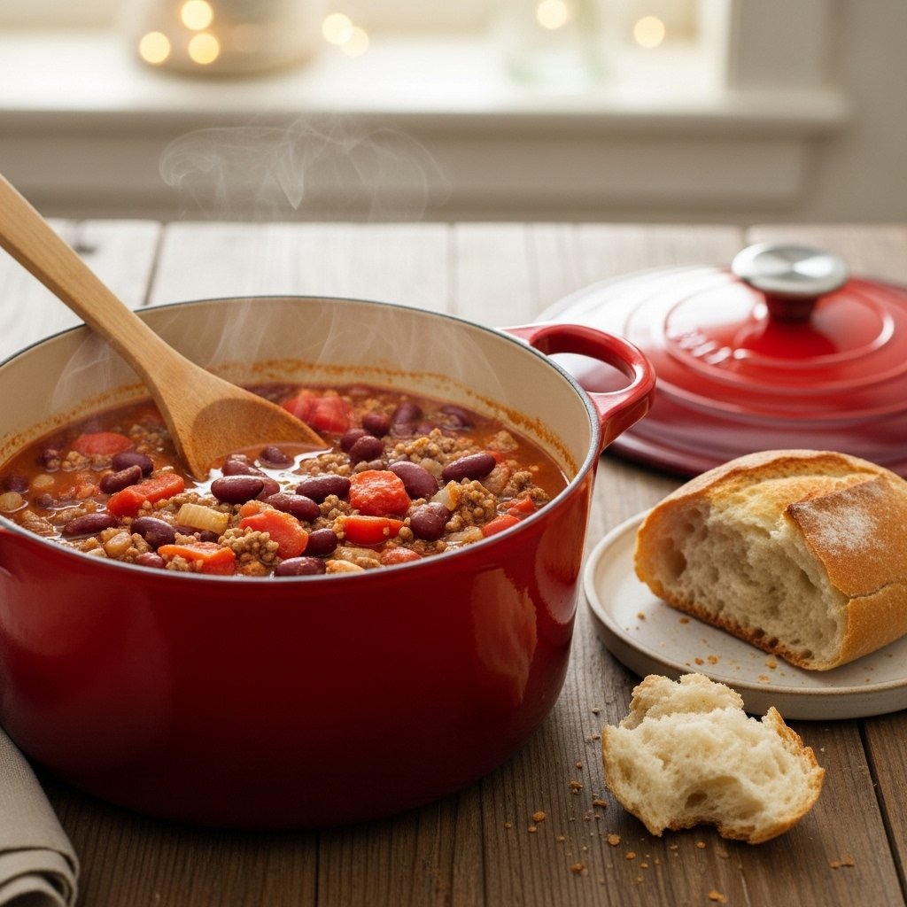 Hearty one-pot chilli with beans and meat