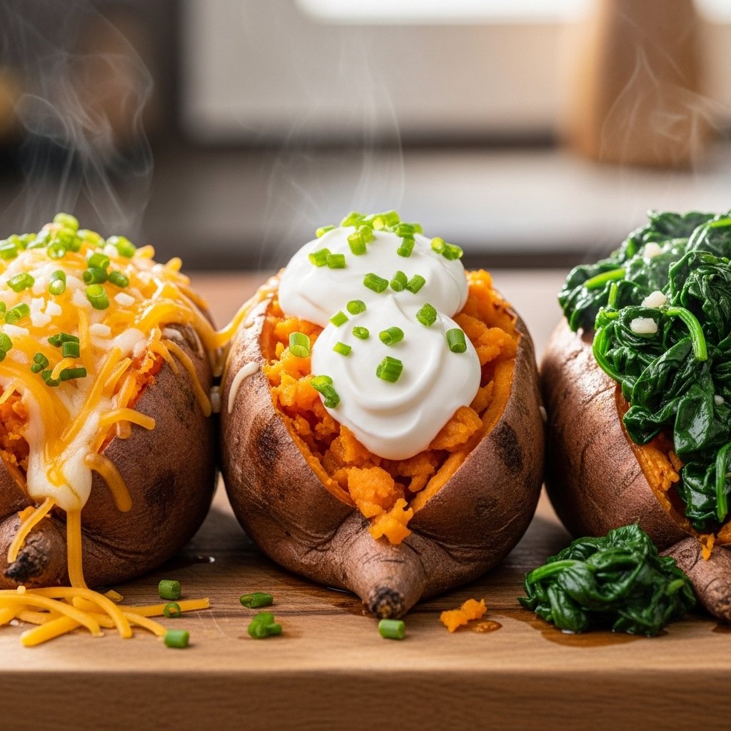 Oven baked sweet potatoes with seasoning