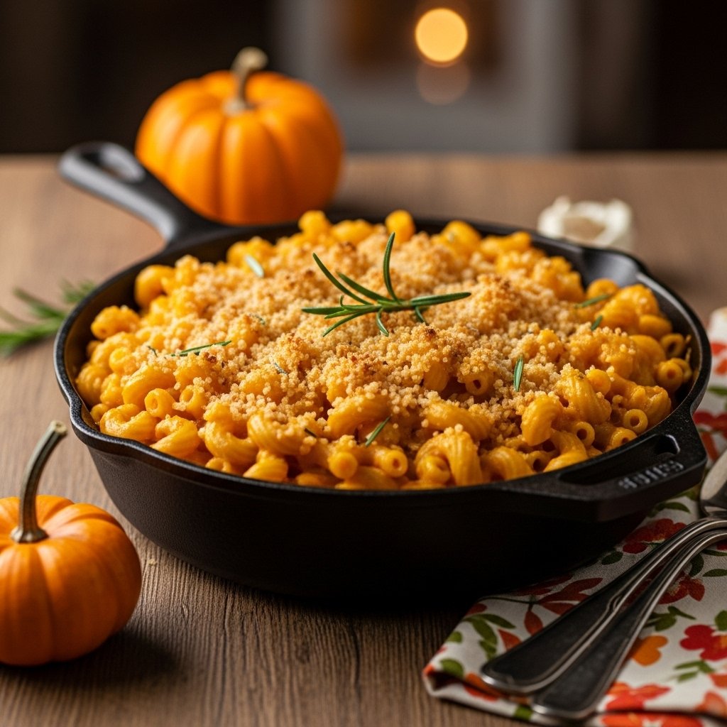 Pumpkin mac and cheese fall recipe