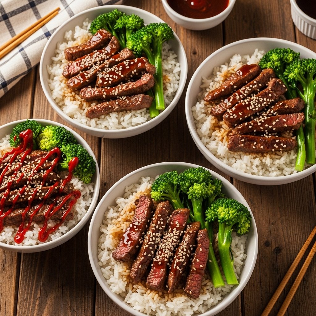 Teriyaki beef rice bowls recipe