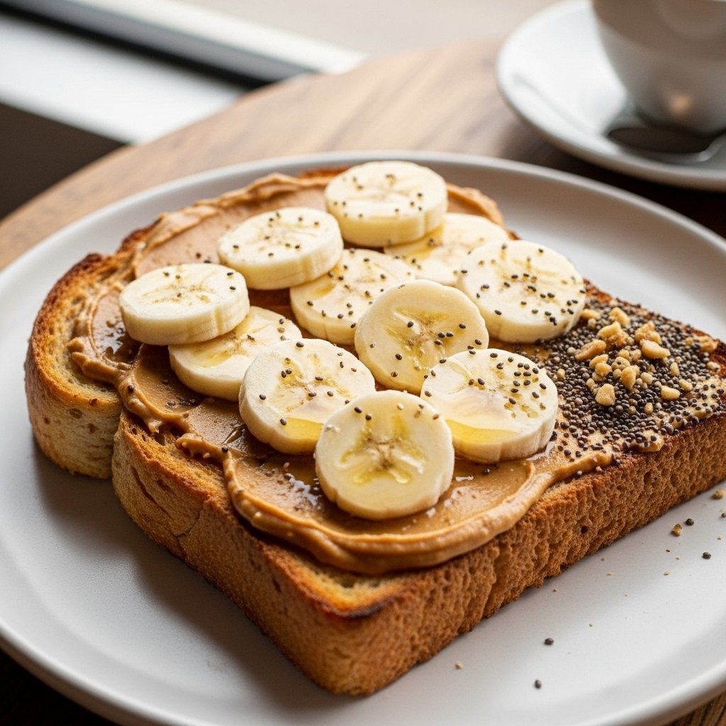 Peanut butter banana toast breakfast recipe