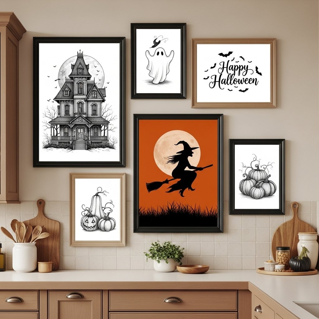 Add a Halloween wall art section décor