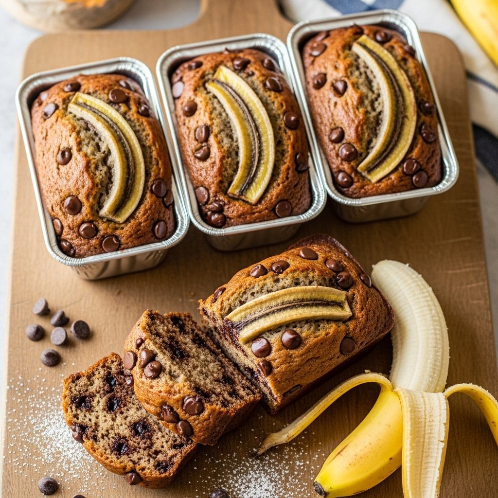 Mini chocolate chip banana loaves recipe