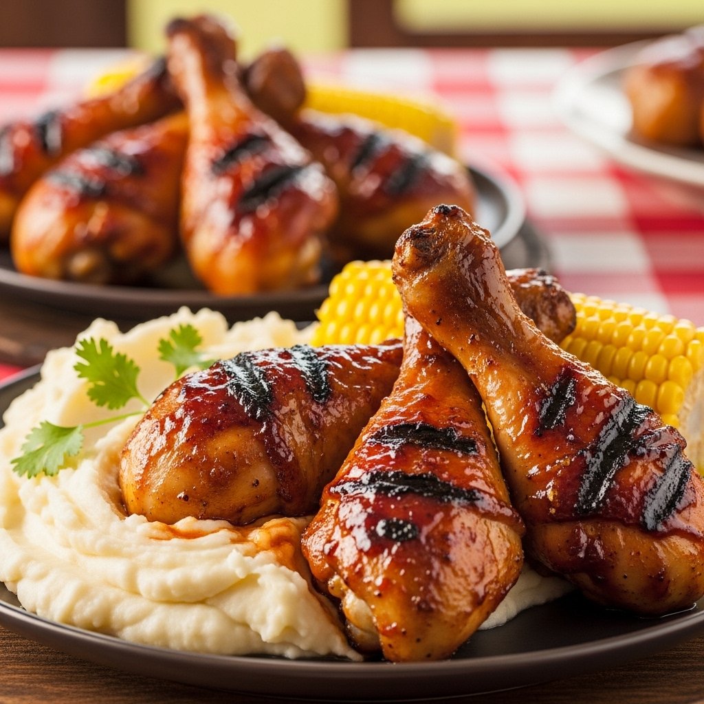 BBQ chicken drumsticks with smoky flavor