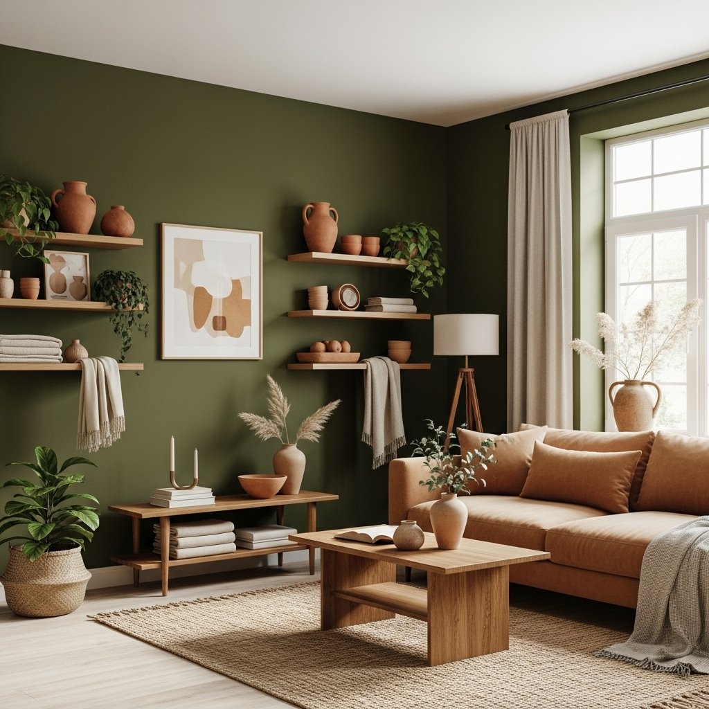 Olive green bedroom color scheme