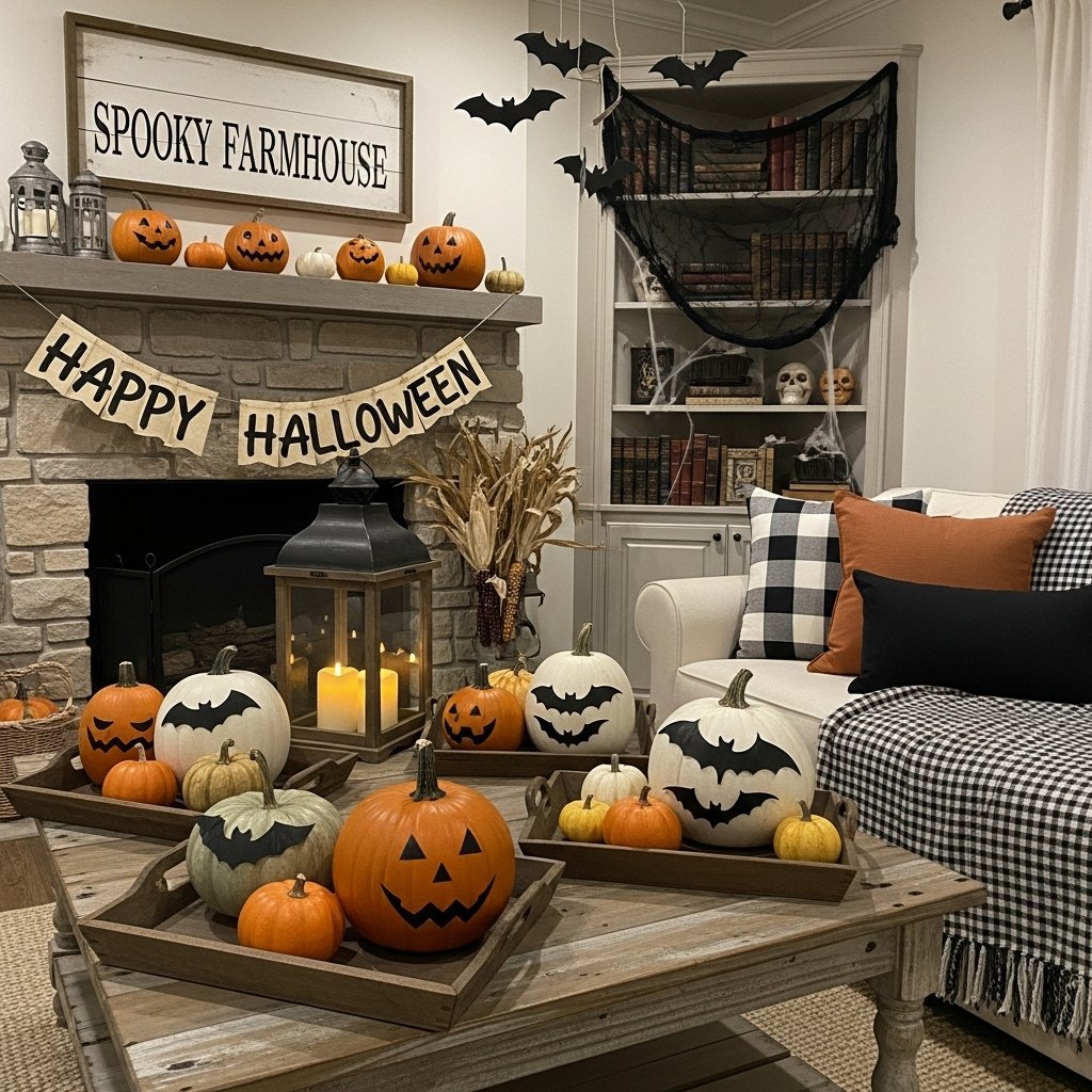 Mix rustic and spooky farmhouse style décor