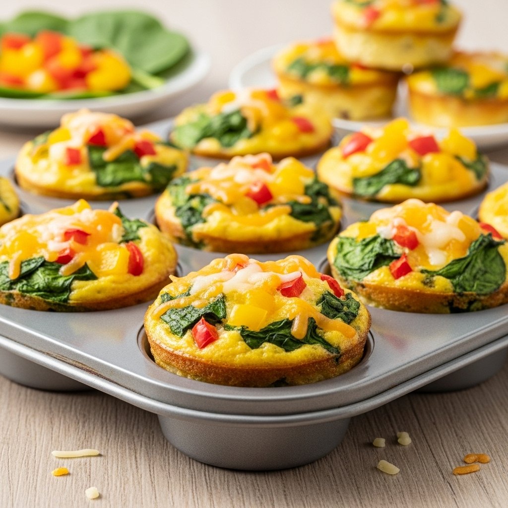 Egg muffins with veggies and cheese