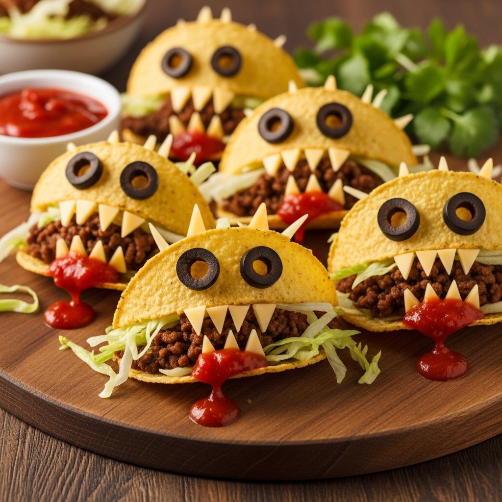 Monster tacos fun Halloween meal