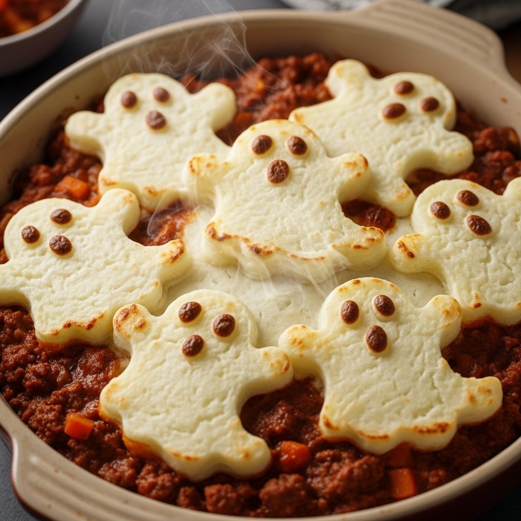 Haunted shepherd’s pie spooky dinner