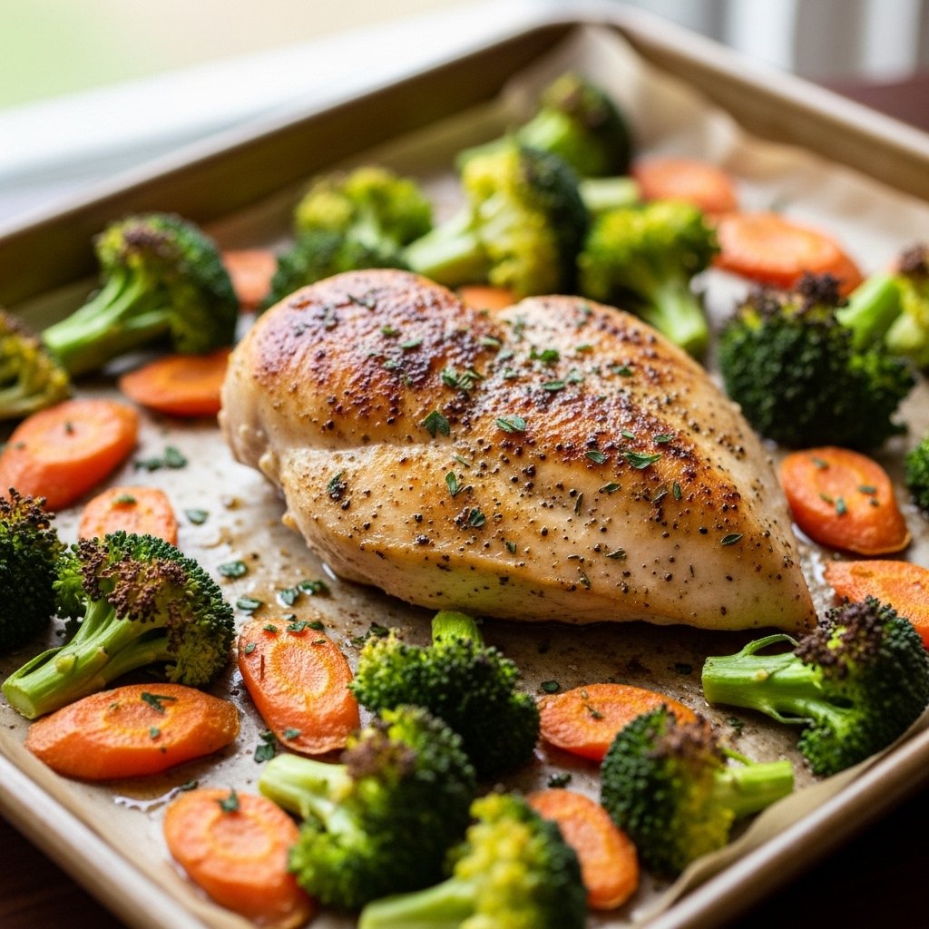 One-pan chicken and veggies dinner