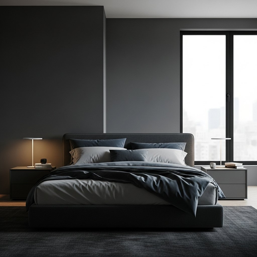Charcoal bedroom color scheme design