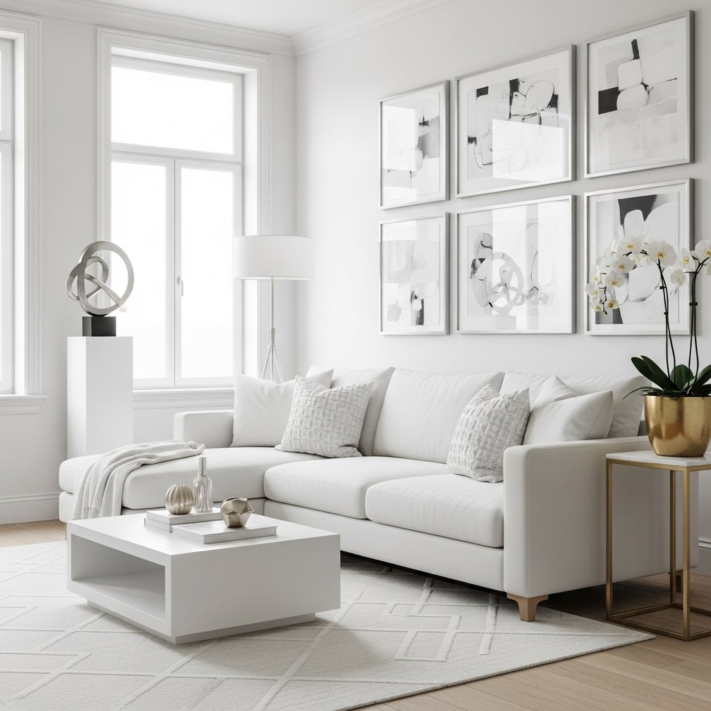 Classic white bedroom color palette