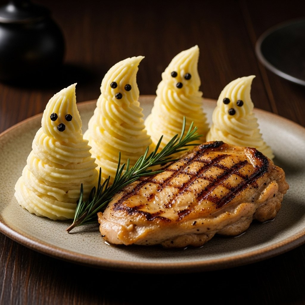 Ghost mashed potatoes spooky side dish