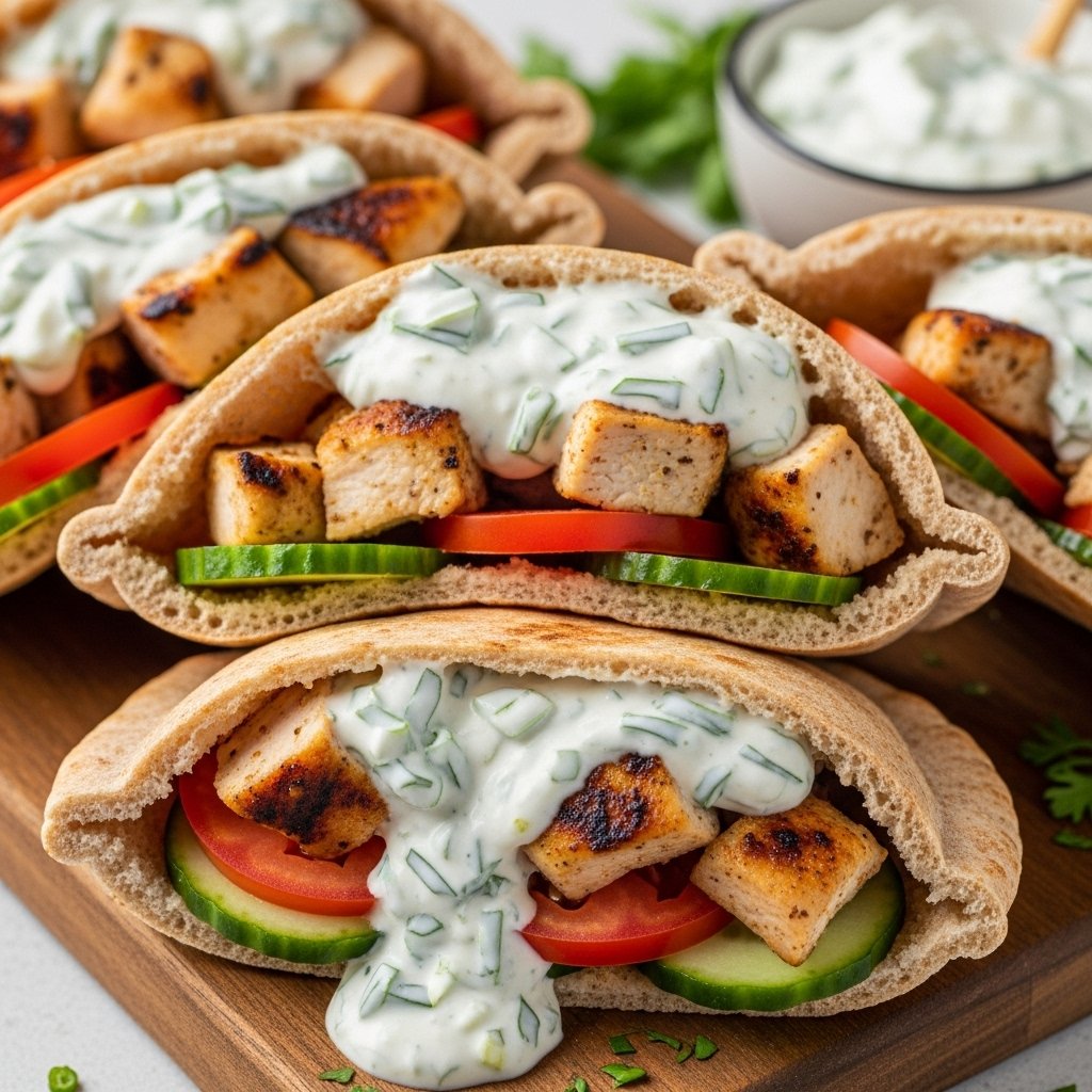 Greek Chicken Pita Pockets