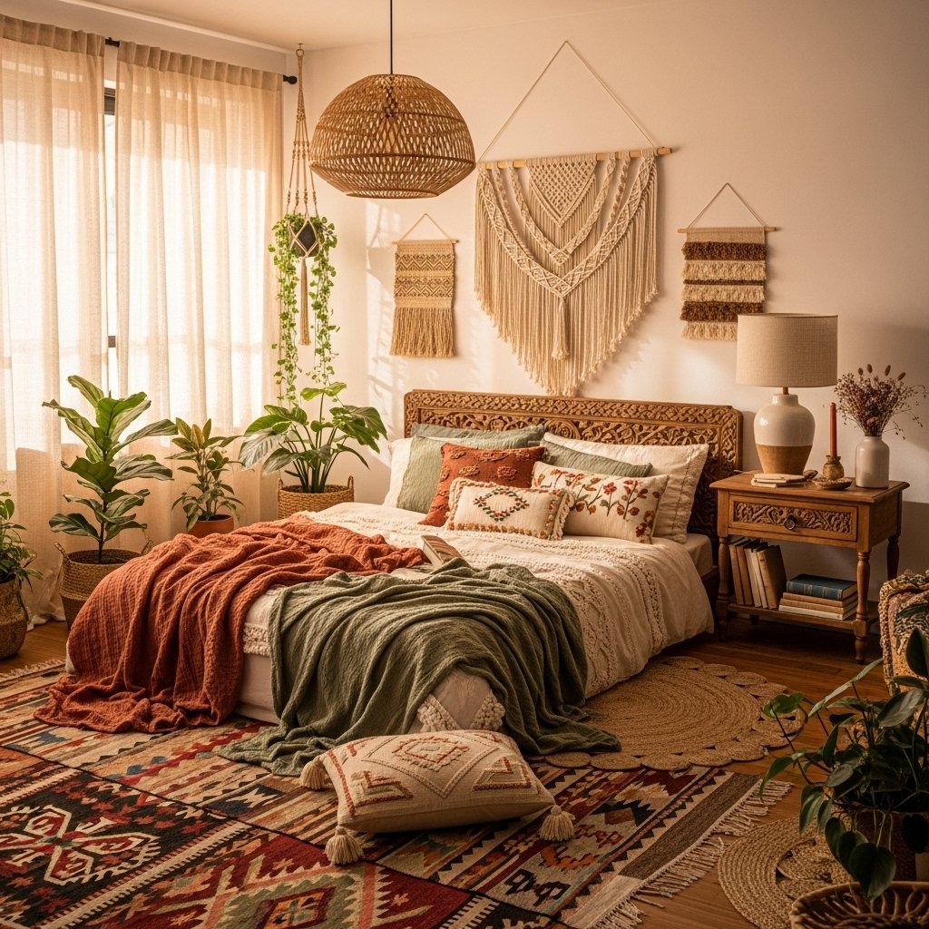 Boho romantic style coffee bar setup