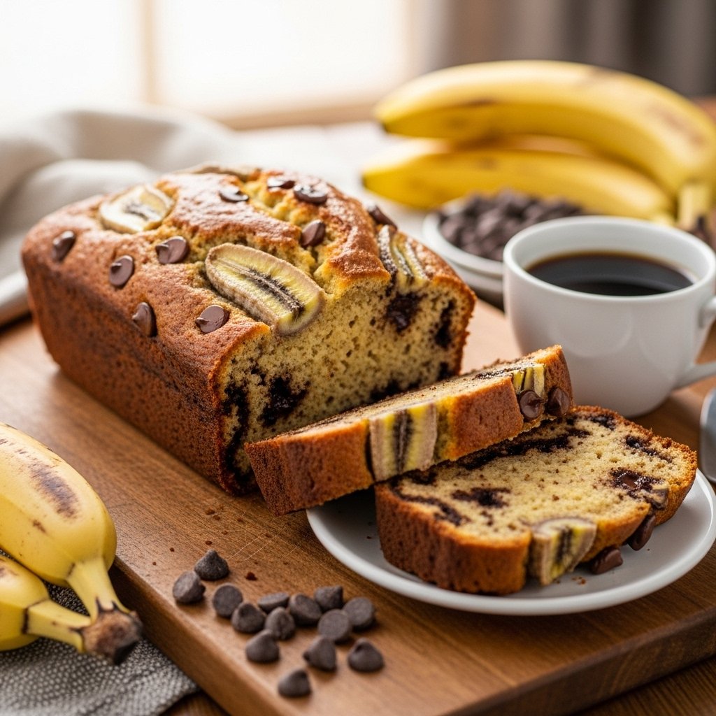 Banana chocolate chip breakfast loaf recipe