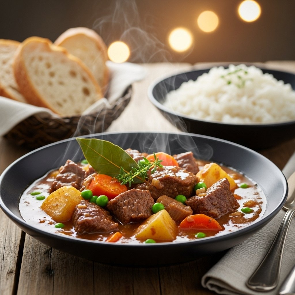Hearty beef stew comfort dinner