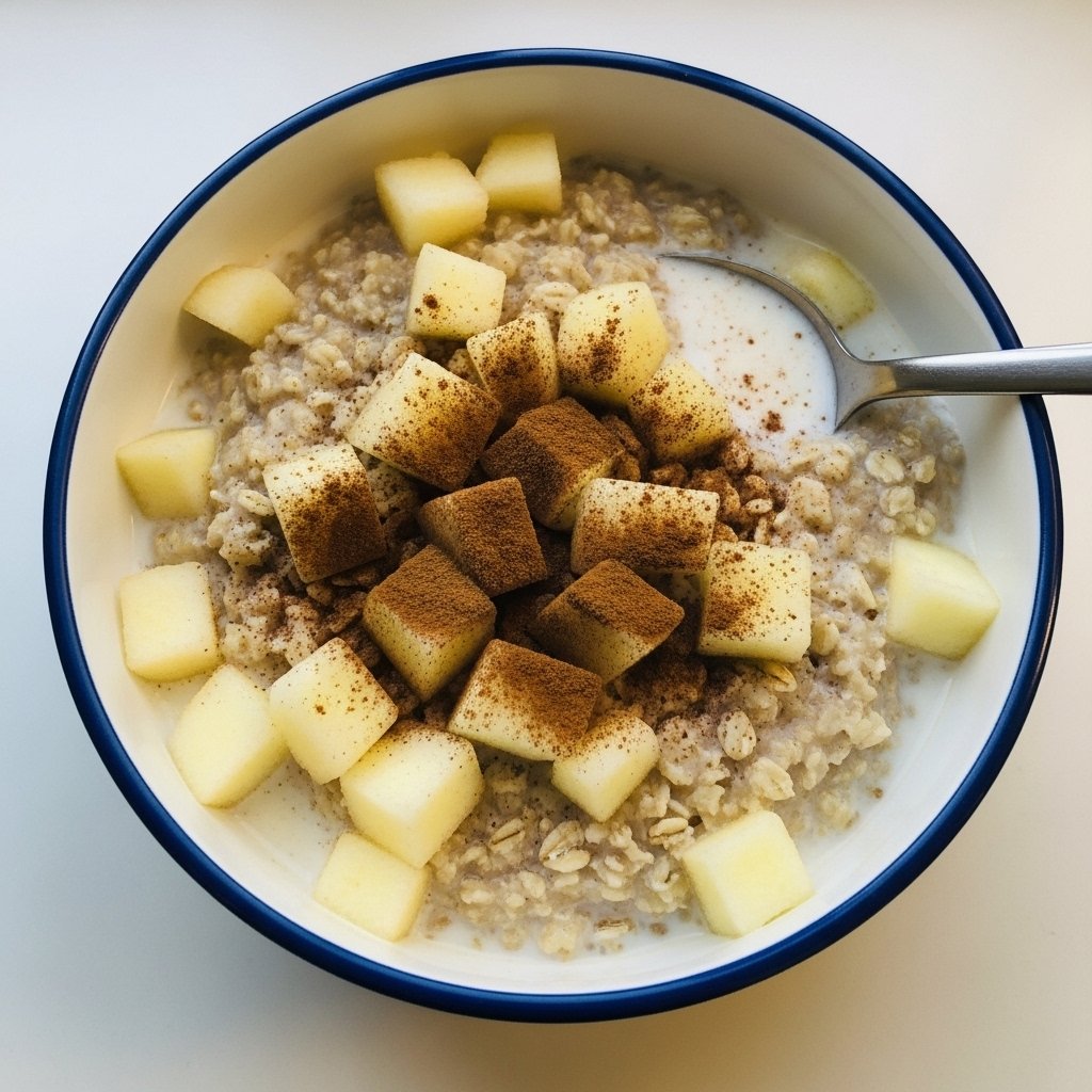 Apple cinnamon oatmeal warm breakfast