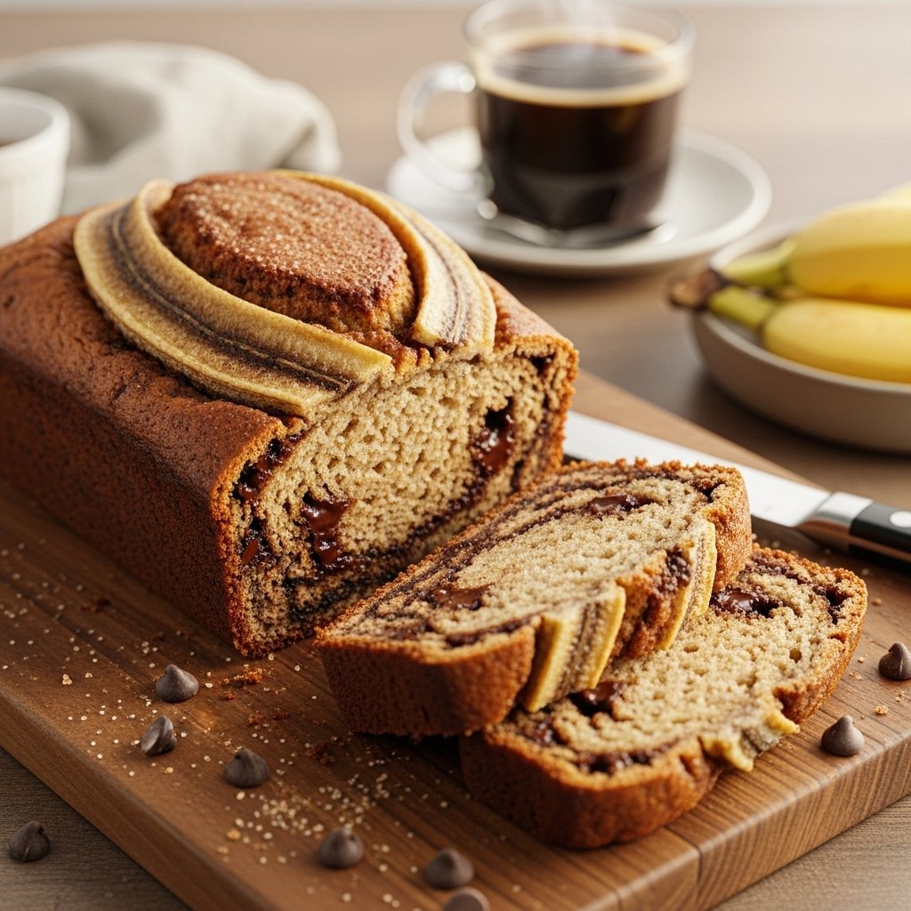 Cinnamon swirl banana chocolate bread recipe